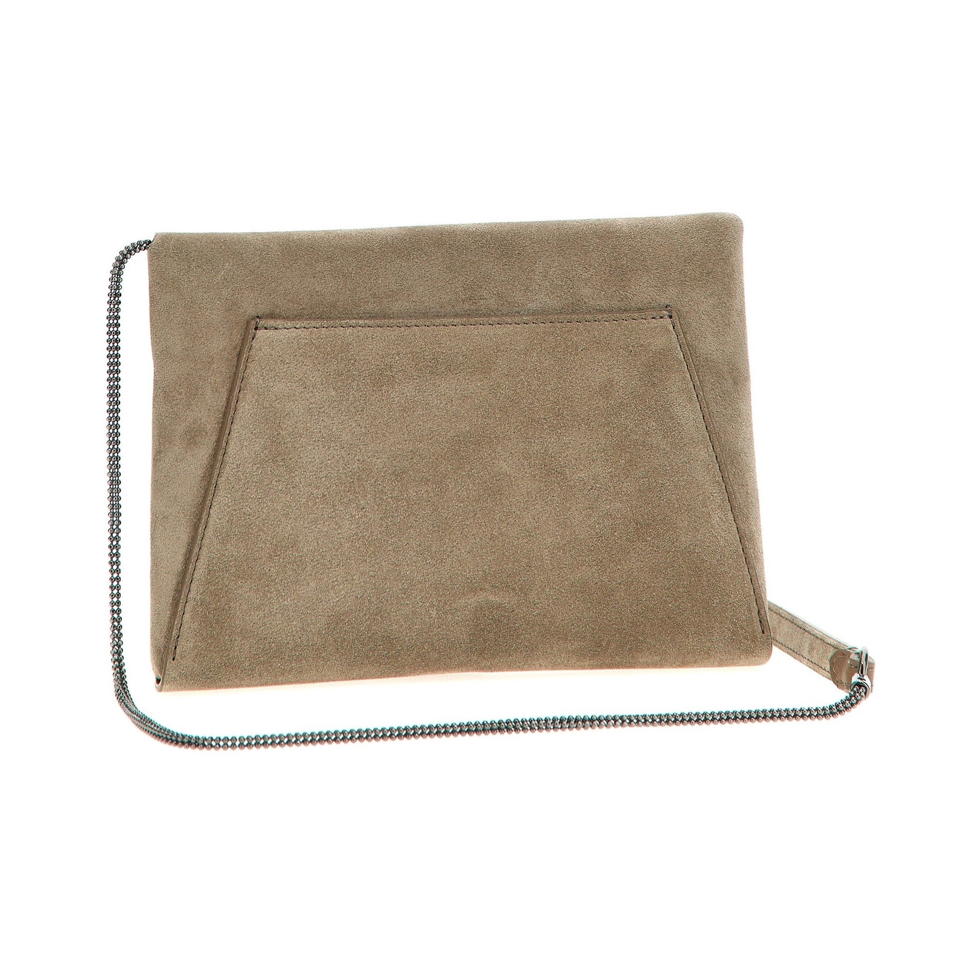 Brunello Cucinelli Gray Calfskin Clutch Bag