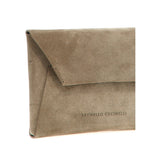 Brunello Cucinelli Gray Calfskin Clutch Bag