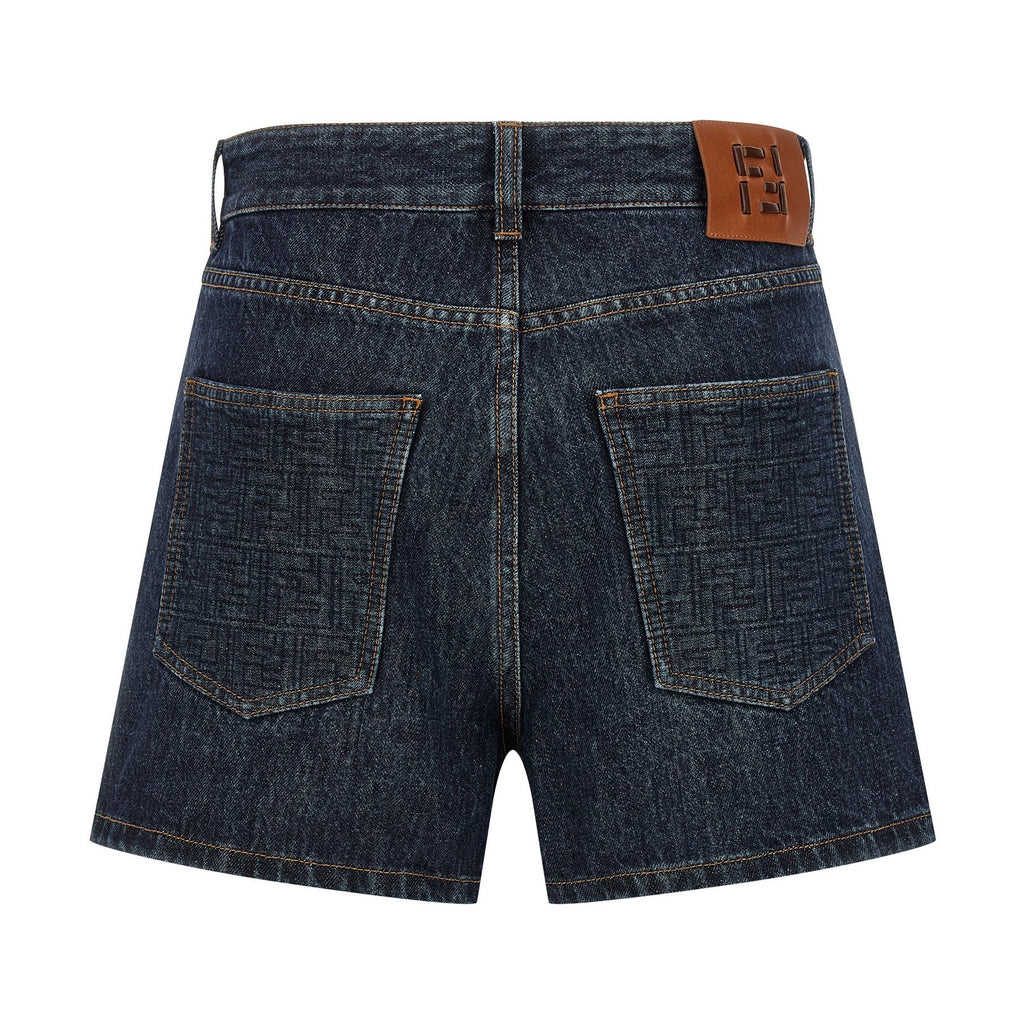 Fendi Blue Cotton Bermuda Shorts