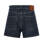 Fendi Blue Cotton Bermuda Shorts