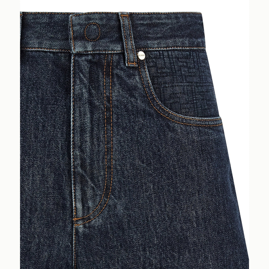 Fendi Blue Cotton Bermuda Shorts