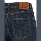 Fendi Blue Cotton Bermuda Shorts