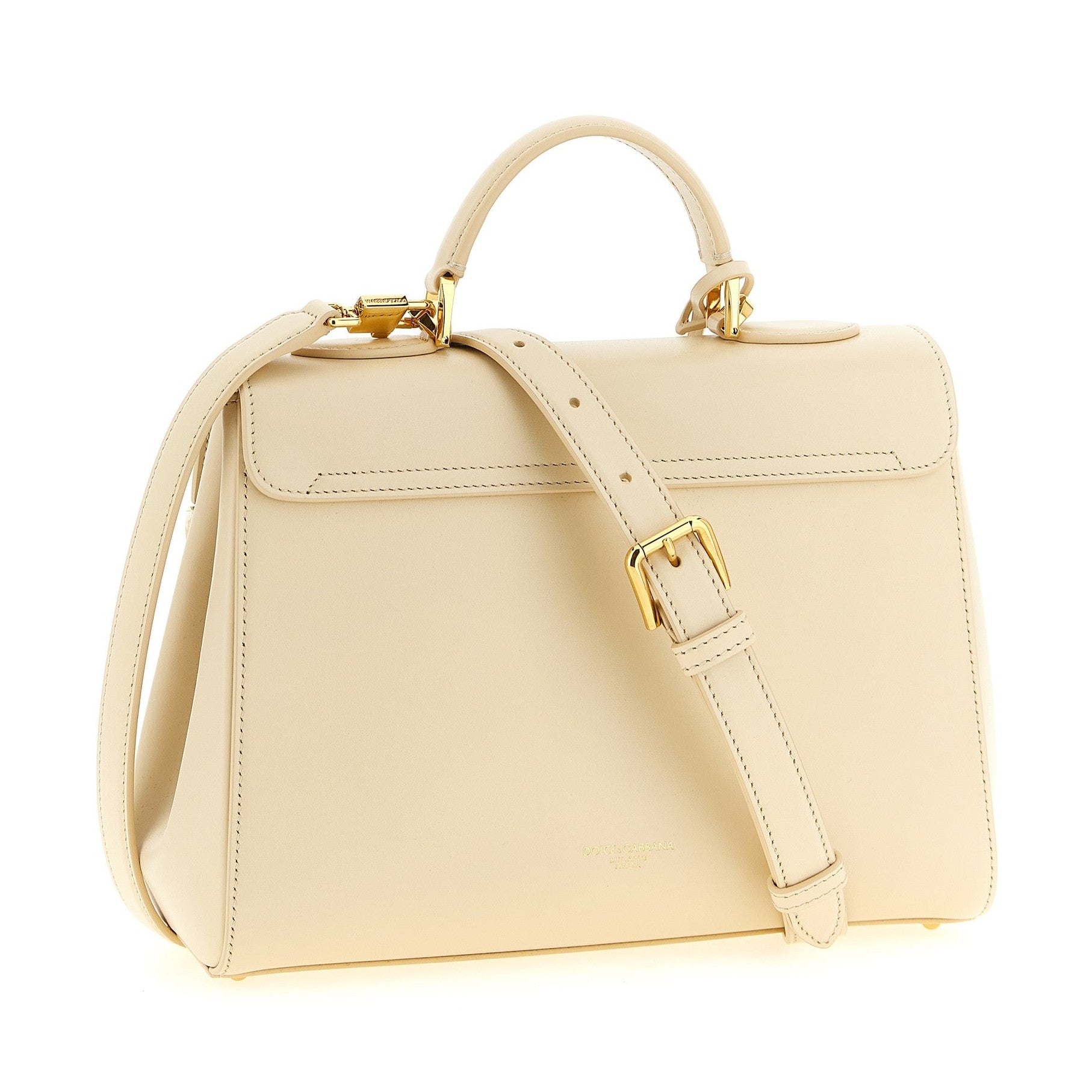Dolce & Gabbana White Lamb Leather Handbag