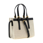 Versace Beige Linen Tote Bag