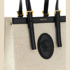 Versace Beige Linen Tote Bag