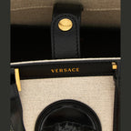 Versace Beige Linen Tote Bag