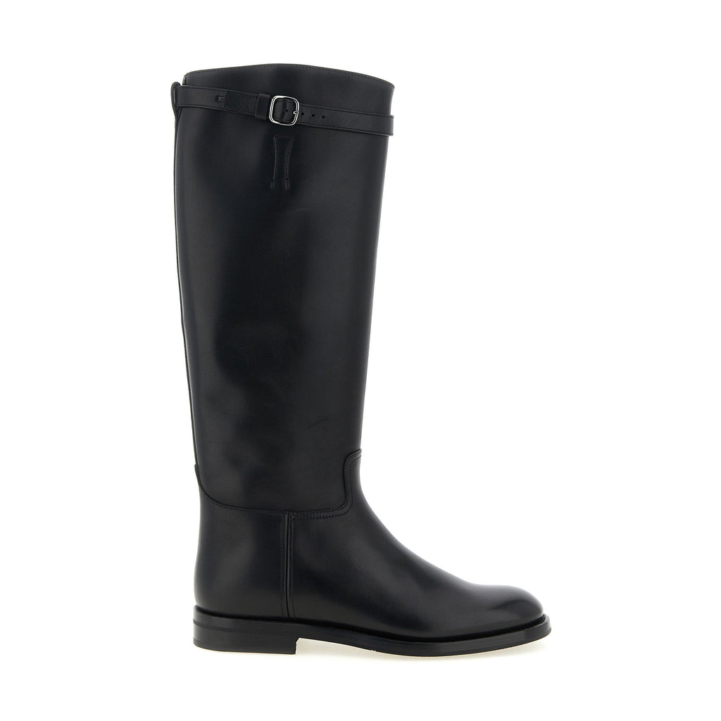 Church's Black Calfskin Over The Knee