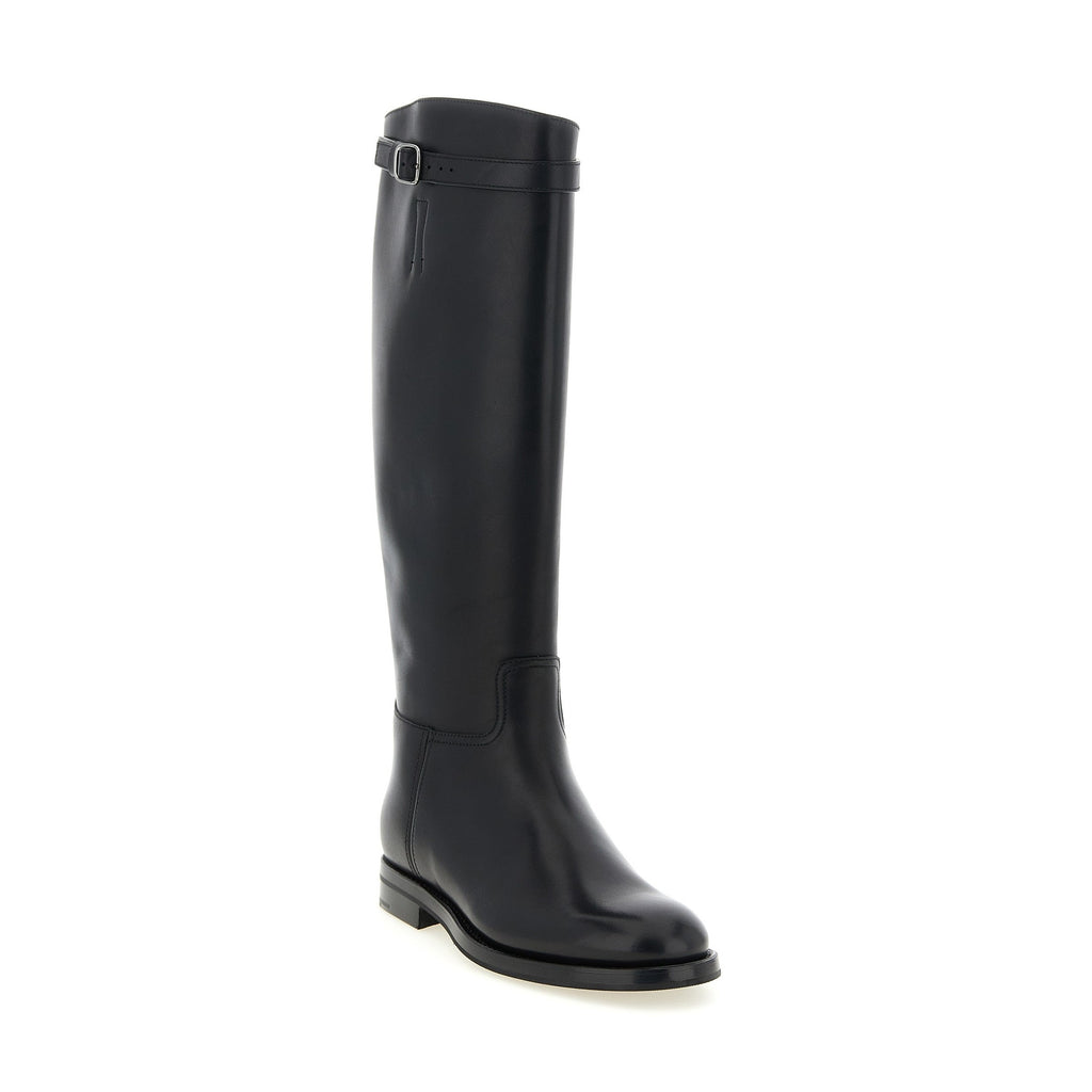 Church's Black Calfskin Over The Knee