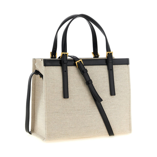 Beige Leather Tote Bag
