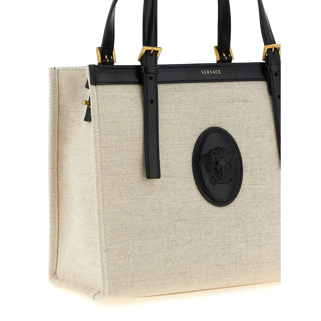 Versace Beige Leather Tote Bag