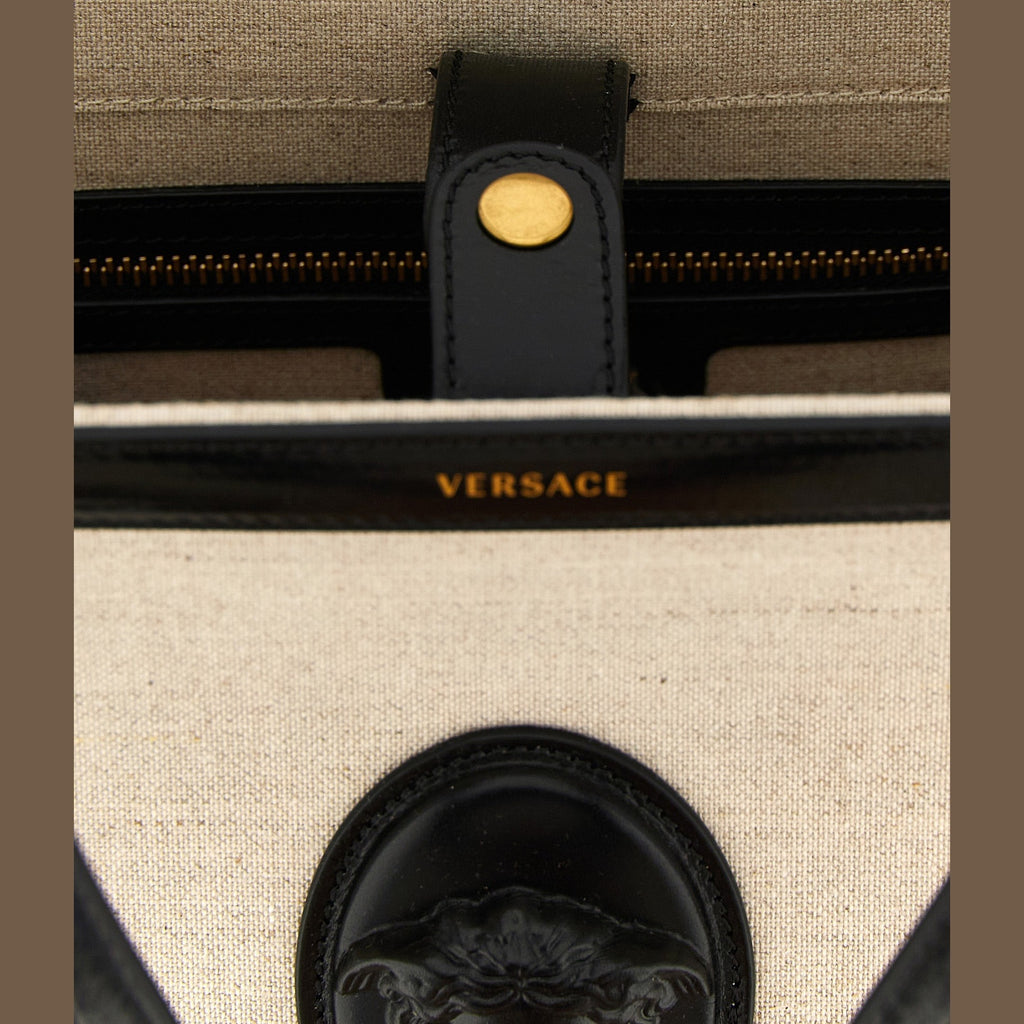 Versace Beige Leather Tote Bag