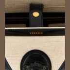 Versace Beige Leather Tote Bag