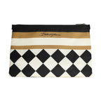 Dolce & Gabbana Multicolor Checkered Logo Print Nylon Clutch Borse Bag