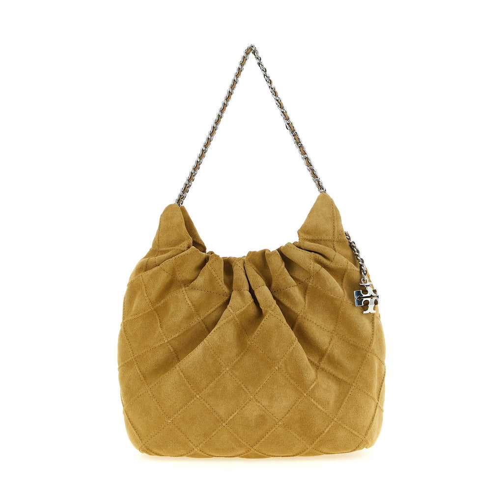 Tory Burch Beige Calfskin Shoulder Bag