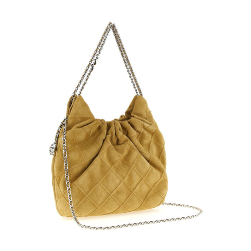 Beige Calfskin Shoulder Bag