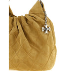 Tory Burch Beige Calfskin Shoulder Bag