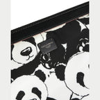 Dolce & Gabbana Black White Panda Print Nylon Clutch Men Pouch Borse Bag