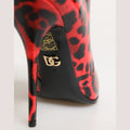 Dolce & Gabbana Red Leopard Cardinale Ankle Boots Shoes