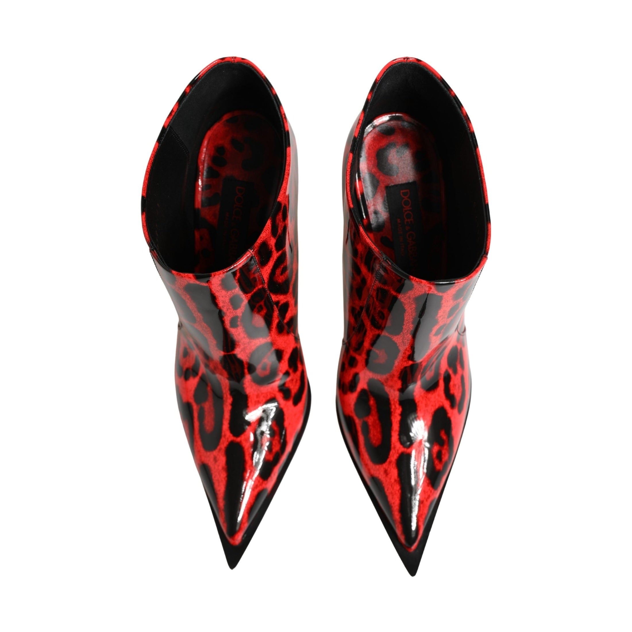 Dolce & Gabbana Red Leopard Cardinale Ankle Boots Shoes