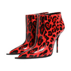 Dolce & Gabbana Red Leopard Cardinale Ankle Boots Shoes