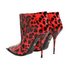 Dolce & Gabbana Red Leopard Cardinale Ankle Boots Shoes