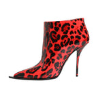 Dolce & Gabbana Red Leopard Cardinale Ankle Boots Shoes