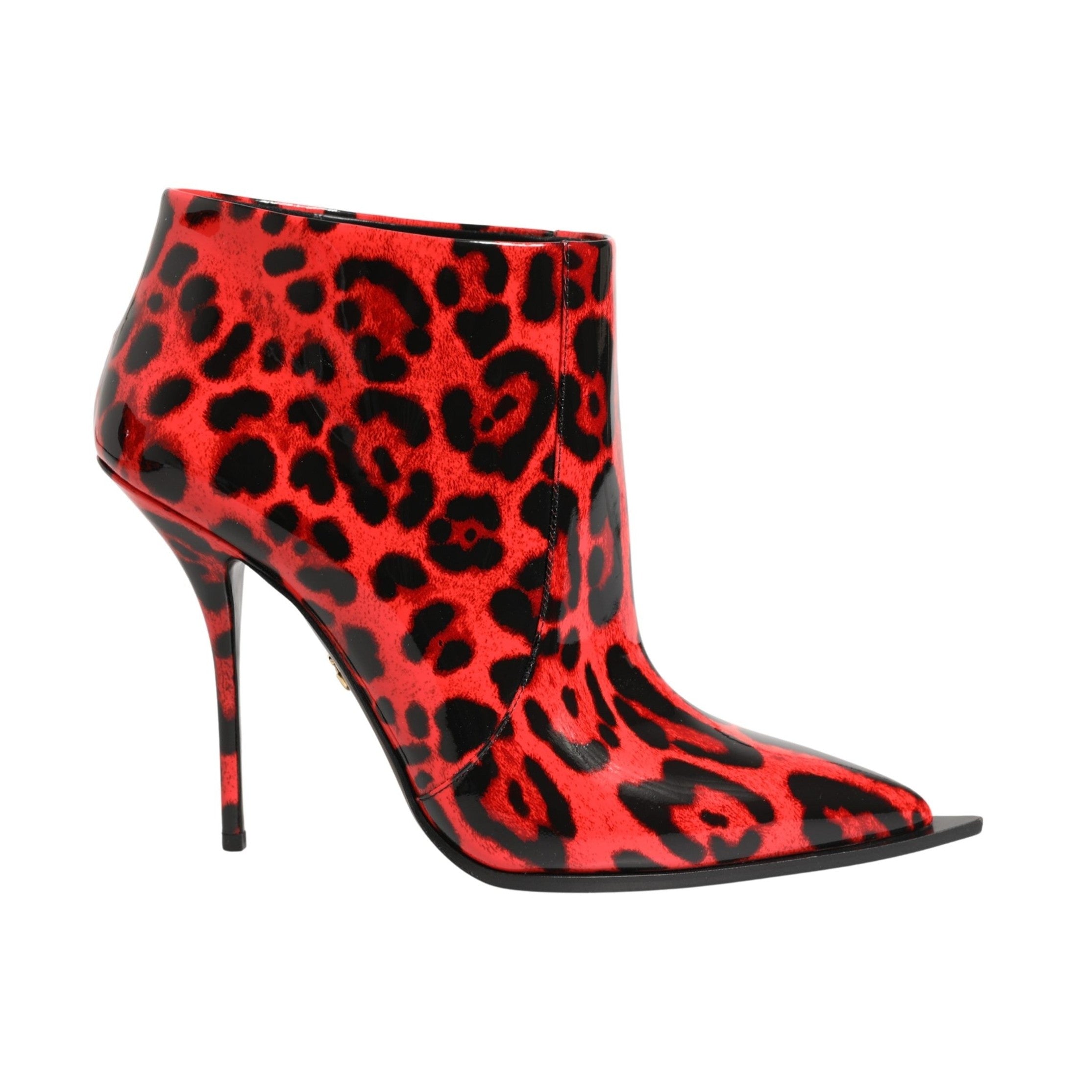 Dolce & Gabbana Red Leopard Cardinale Ankle Boots Shoes