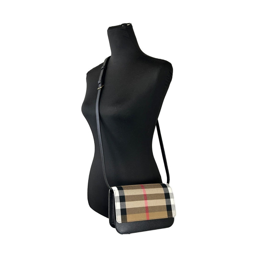 Burberry Small Leather Madison Crossbody Check Bag