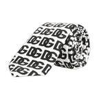 Dolce & Gabbana White Black Logo Monogram Wide Adjustable Men Necktie Tie