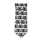 Dolce & Gabbana White Black Logo Monogram Wide Adjustable Men Necktie Tie
