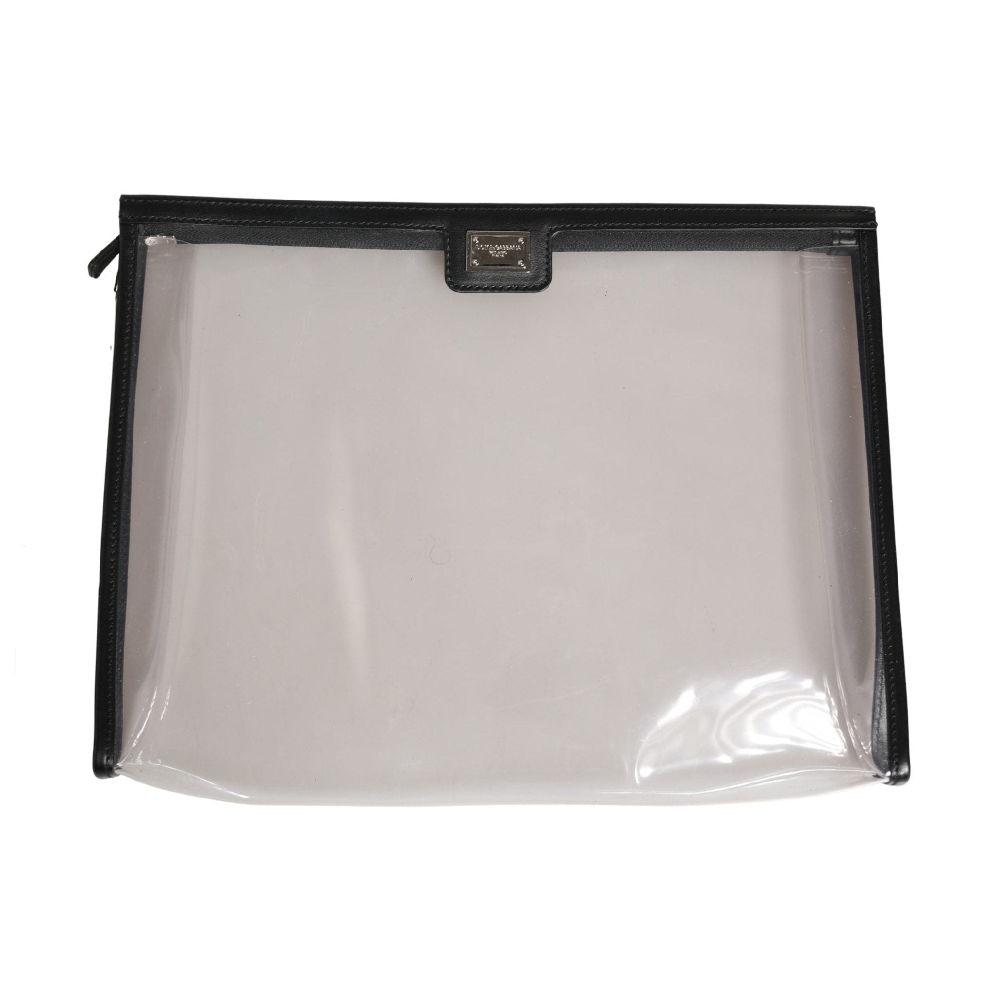 Dolce & Gabbana Transparent PVC Clutch Pouch Purse Branded Logo Plaque Bag