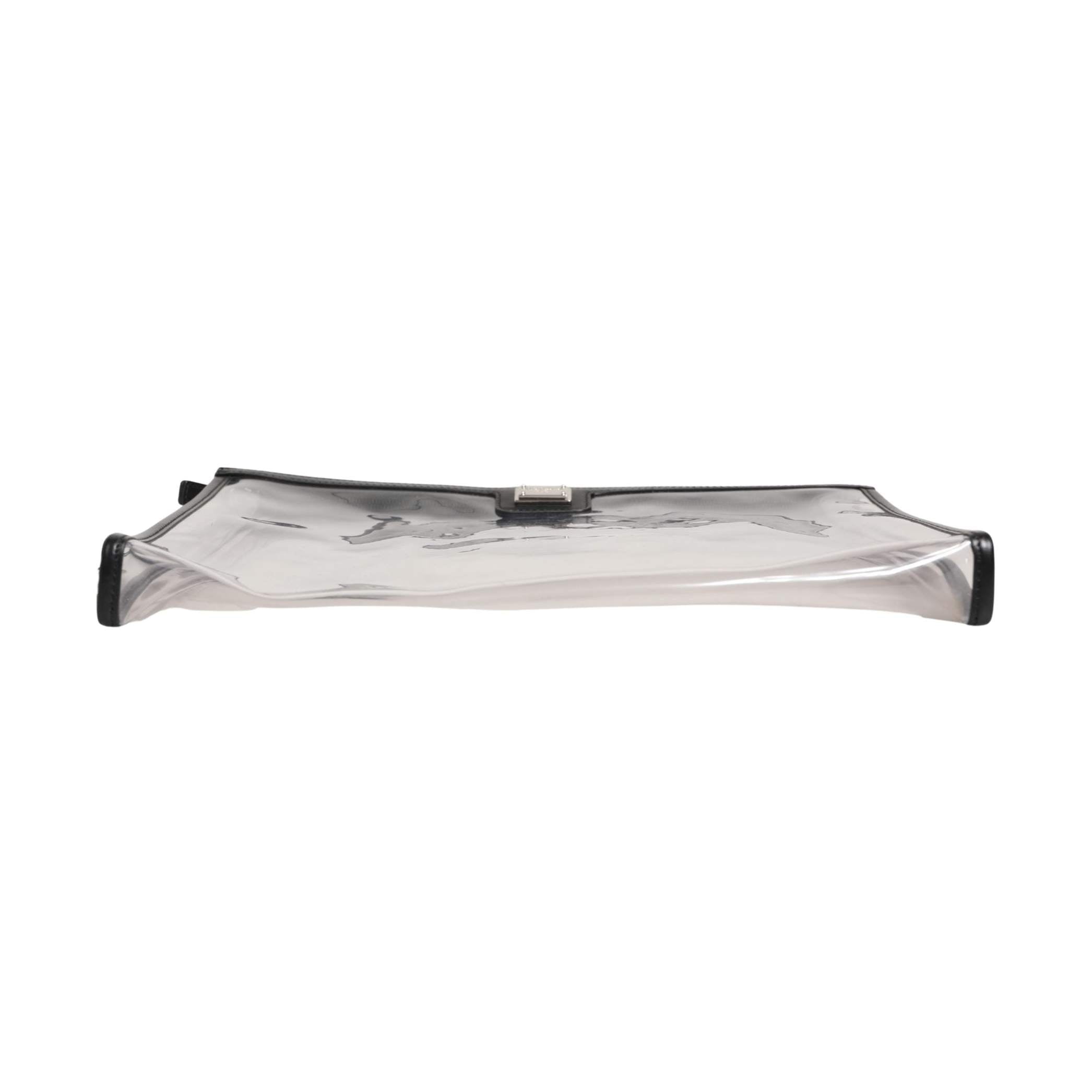 Dolce & Gabbana Transparent PVC Clutch Pouch Purse Branded Logo Plaque Bag
