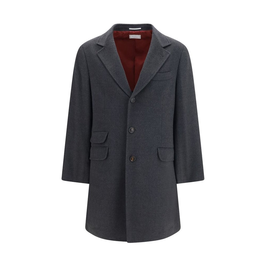 Brunello Cucinelli Gray Cashmere Coat