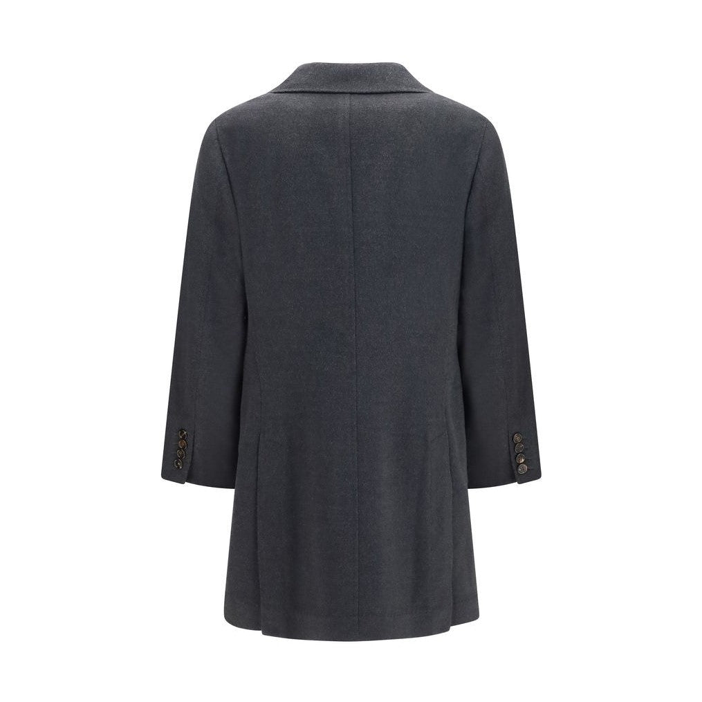 Brunello Cucinelli Gray Cashmere Coat