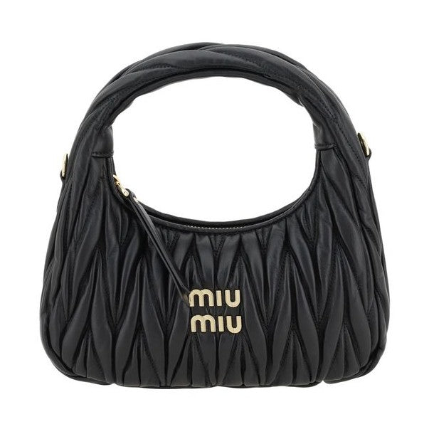 Miu Miu Black Calf Leather Bos Taurus Handbag