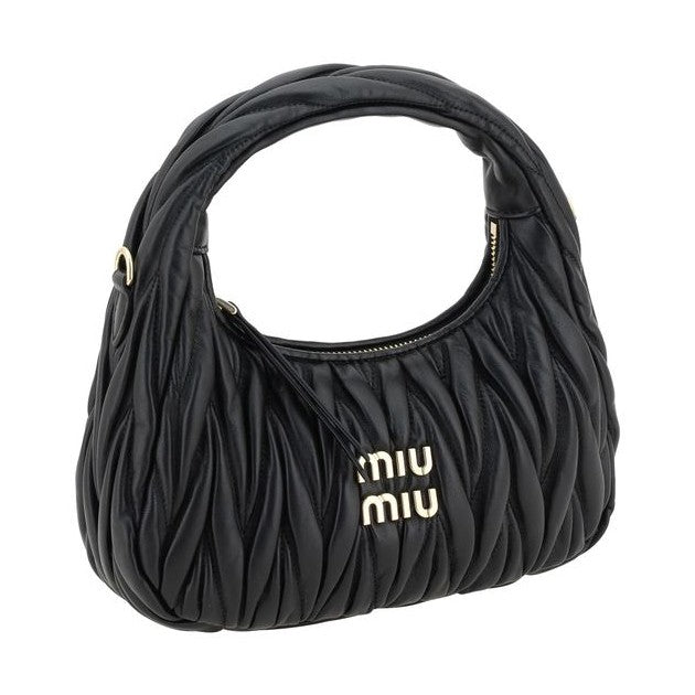 Miu Miu Black Calf Leather Bos Taurus Handbag
