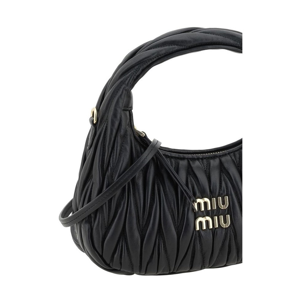 Miu Miu Black Calf Leather Bos Taurus Handbag