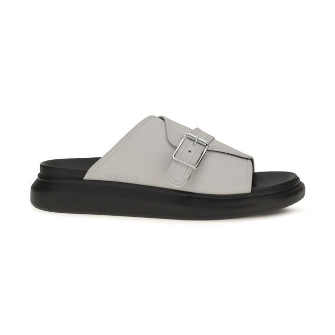 Alexander McQueen Gray Calf Leather Bos Taurus Platform Sandals