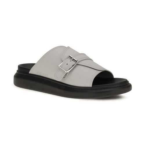 Alexander McQueen Gray Calf Leather Bos Taurus Platform Sandals