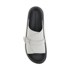 Alexander McQueen Gray Calf Leather Bos Taurus Platform Sandals