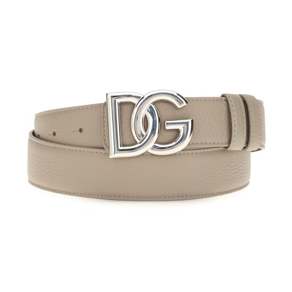 Dolce & Gabbana Gray Calf Leather Bos Taurus Regular Belt