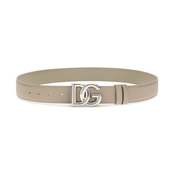 Dolce & Gabbana Gray Calf Leather Bos Taurus Regular Belt