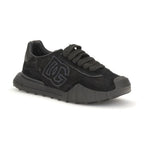 Dolce & Gabbana Black Calf Leather Bos Taurus Chunky Sneakers