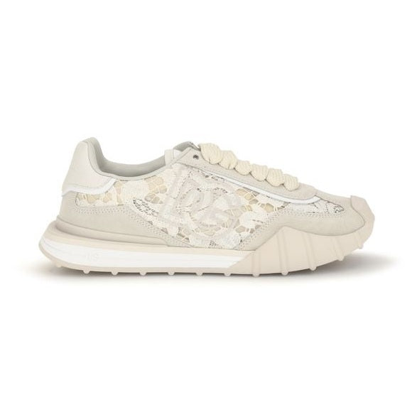 Dolce & Gabbana Beige Calf Leather Bos Taurus Sneakers