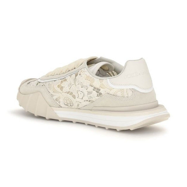 Dolce & Gabbana Beige Calf Leather Bos Taurus Sneakers