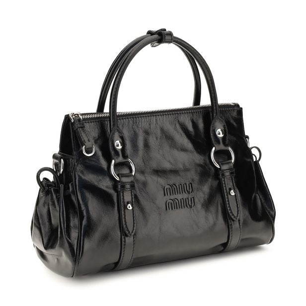 Miu Miu Black Calf Leather Bos Taurus Handbag
