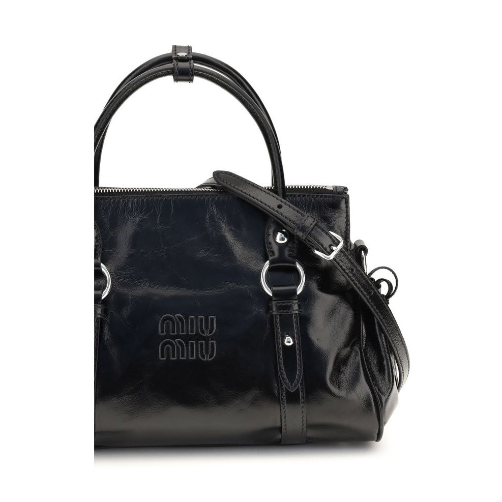 Miu Miu Black Calf Leather Bos Taurus Handbag