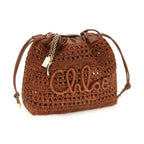 Chloé Brown Raffia Shoulder Bag