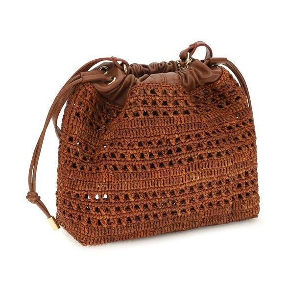 Chloé Brown Raffia Shoulder Bag