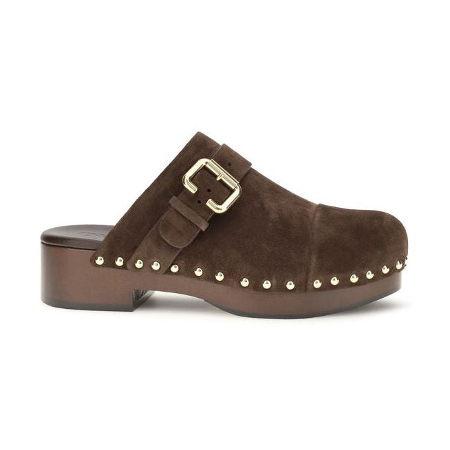 Chloé Brown Calf Leather Bos Taurus Clogs
